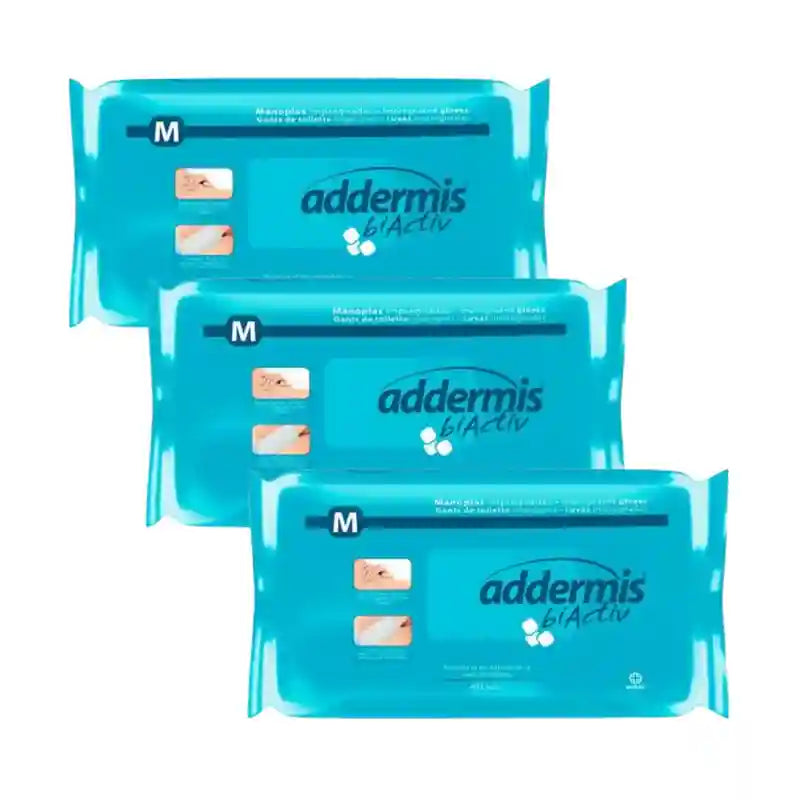 Addermis Biactiv Gant de soin savonneux pour le lavage du corps, 3X40 unités