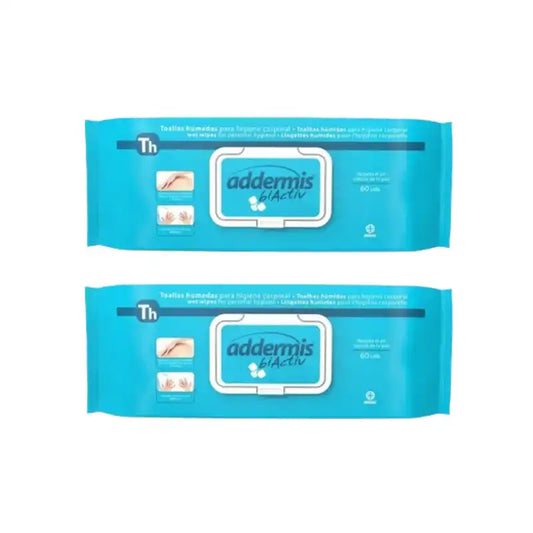 Addermis Biactiv Adult Intimate Hygiene Wipes, 2X60 unités