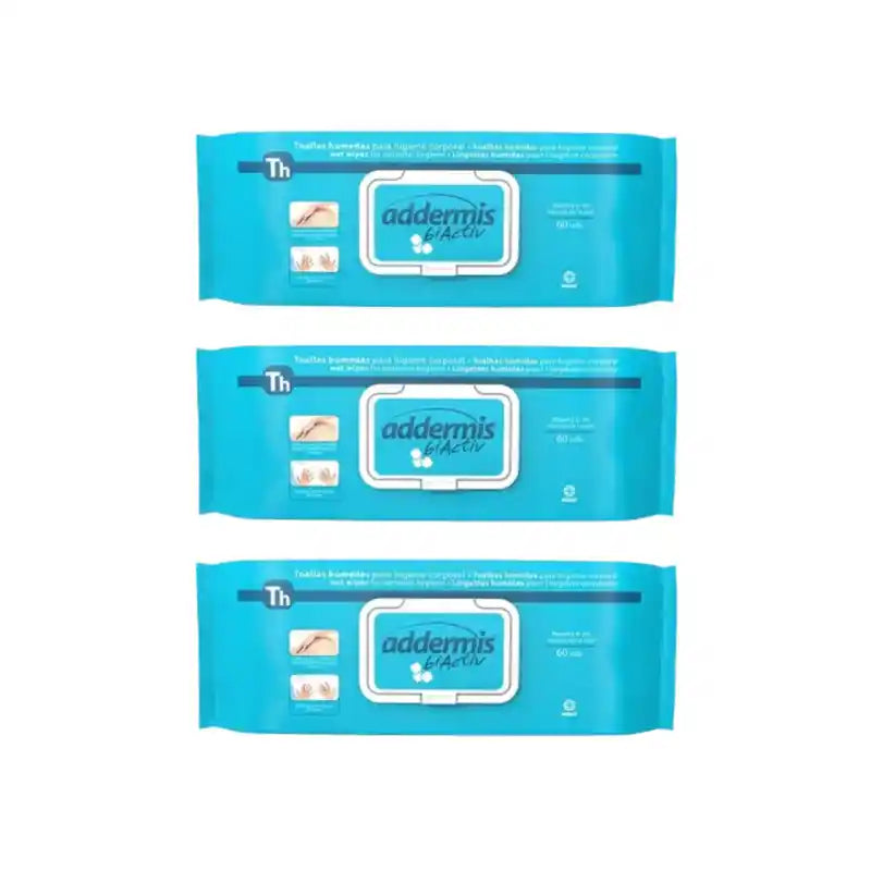 Addermis Biactiv Adult Intimate Hygiene Wipes, 3X60 unités