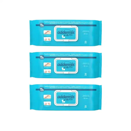 Addermis Biactiv Adult Intimate Hygiene Wipes, 3X60 unités