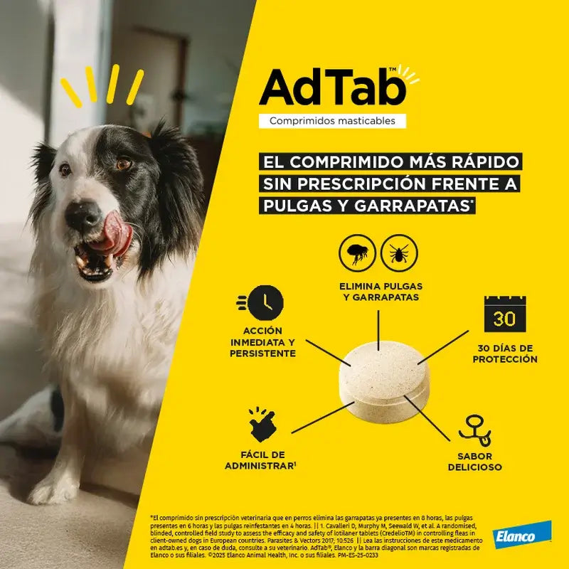 AdTab 112Mg Comprimés à croquer Chiens 2,5-5,5Kg, 3Cpd
