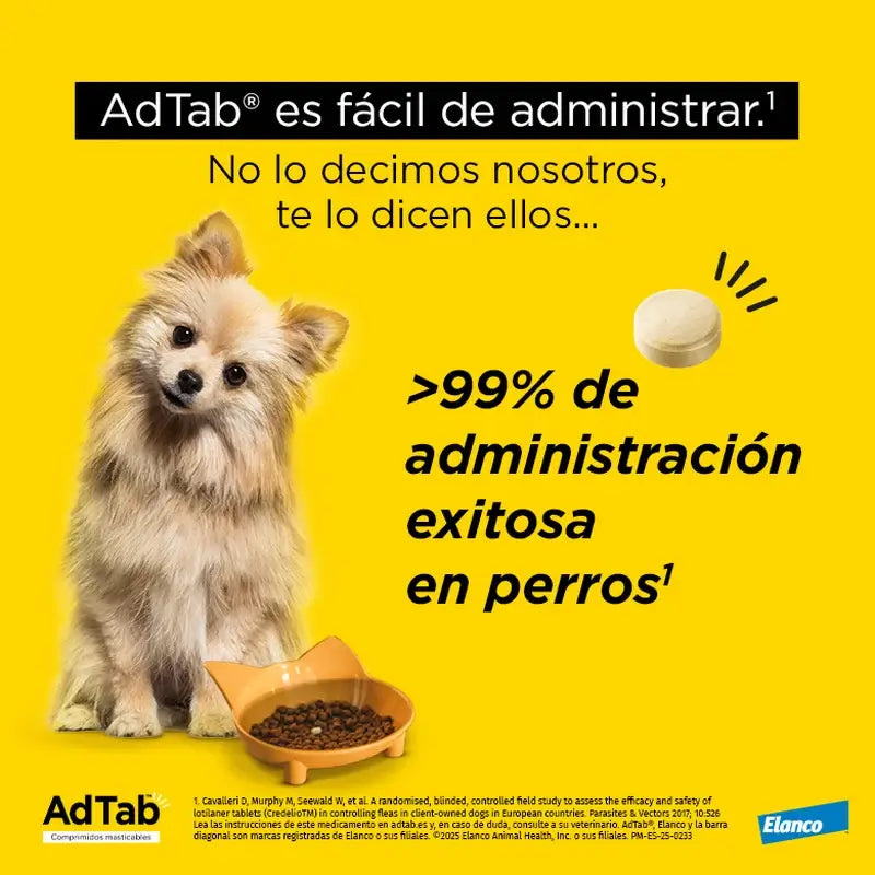 AdTab 112Mg Comprimés à croquer Chiens 2,5-5,5Kg, 3Cpd