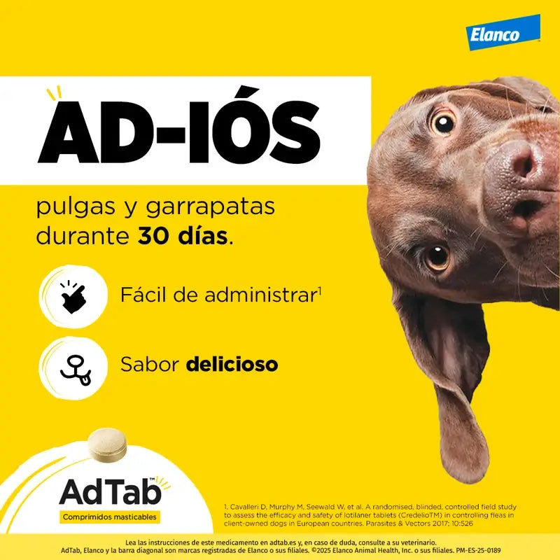 AdTab 112Mg Comprimés à croquer Chiens 2,5-5,5Kg, 3Cpd