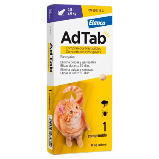 AdTab 12Mg Chewable Tablets Cats 0,5-2Kg, 1Cpd