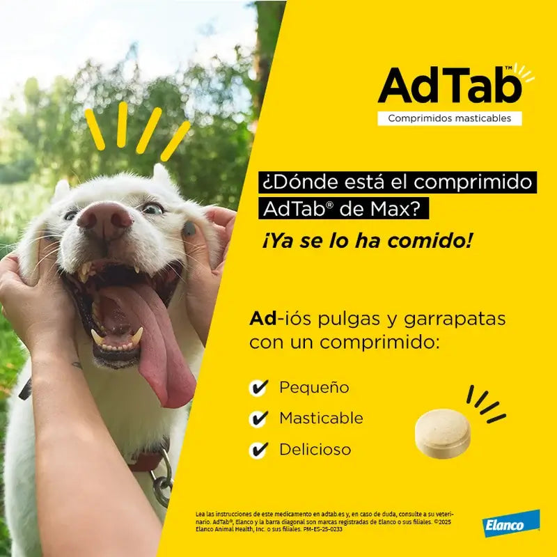 AdTab 225Mg Comprimés à croquer Chiens 5,5-11Kg, 1Cpd