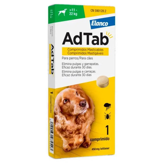 AdTab 450Mg Chewable Tablets Dogs 11-22Kg, 1Cpd