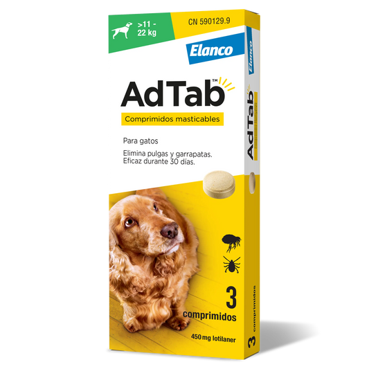 AdTab 450Mg Chewable Tablets Dogs 11-22Kg, 3Cpd