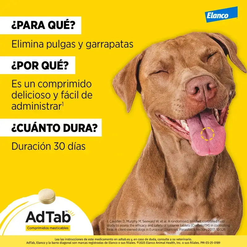 Adtab 450Mg Comprimés à Croquer Chiens 11-22Kg, 2 Comprimés