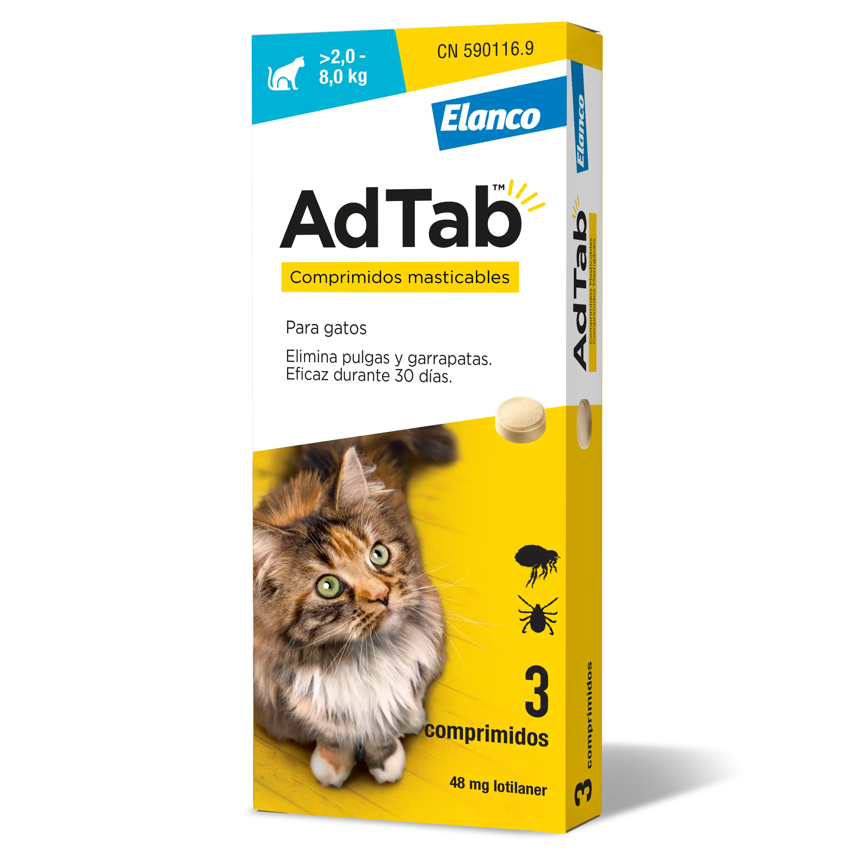 AdTab 48Mg Chewable Tablets Cats 2-8Kg, 3Cpd