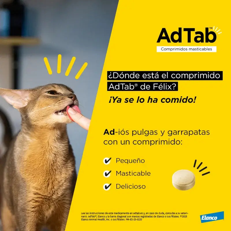 Adtab 48Mg Comprimés à Croquer Chats 2-8Kg, 2 Comprimés