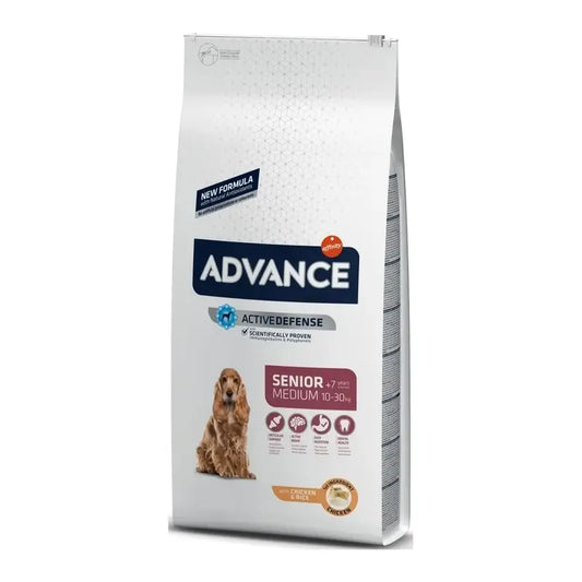 Advance Canine Senior Medium Chicken Rice 12Kg, nourriture pour chiens