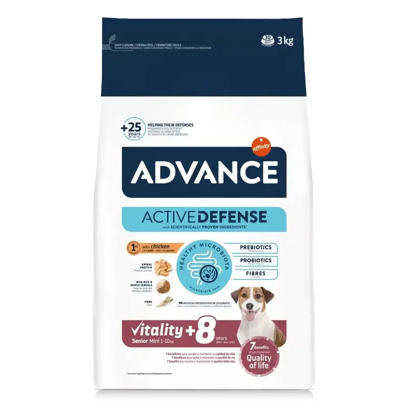 Advance Canine Senior Mini Chicken Rice 3Kg, nourriture pour chiens