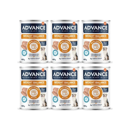 Advance - Nourriture humide « Help Reduce Weight » pour chiens de taille moyenne, portions individuelles, 6 x 400 g