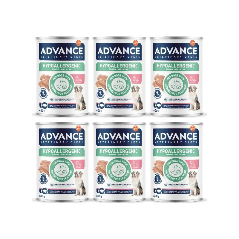 Advance - Nourriture humide pour chiens, au porc, portions individuelles, 6 x 400 g