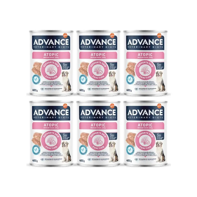 Advance Nourriture humide Support Skin pour chiens de taille moyenne et grande, portions individuelles, 6 x 400 g