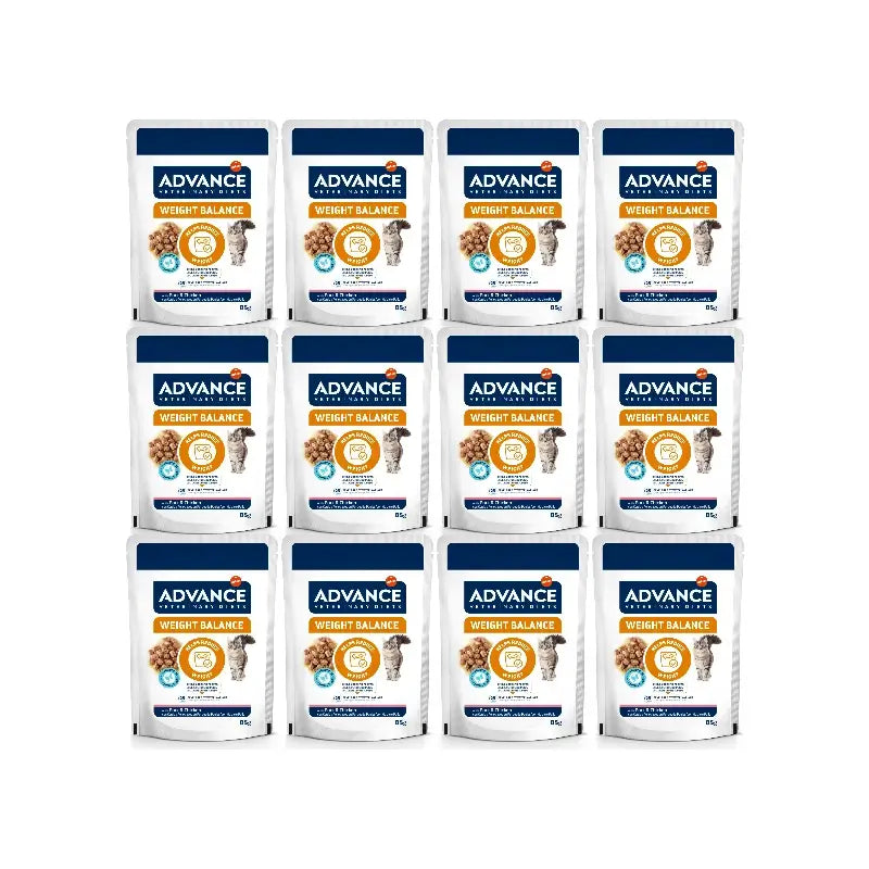 Advance Weight Balance - Nourriture humide pour chats, portions individuelles, 12 x 85 g