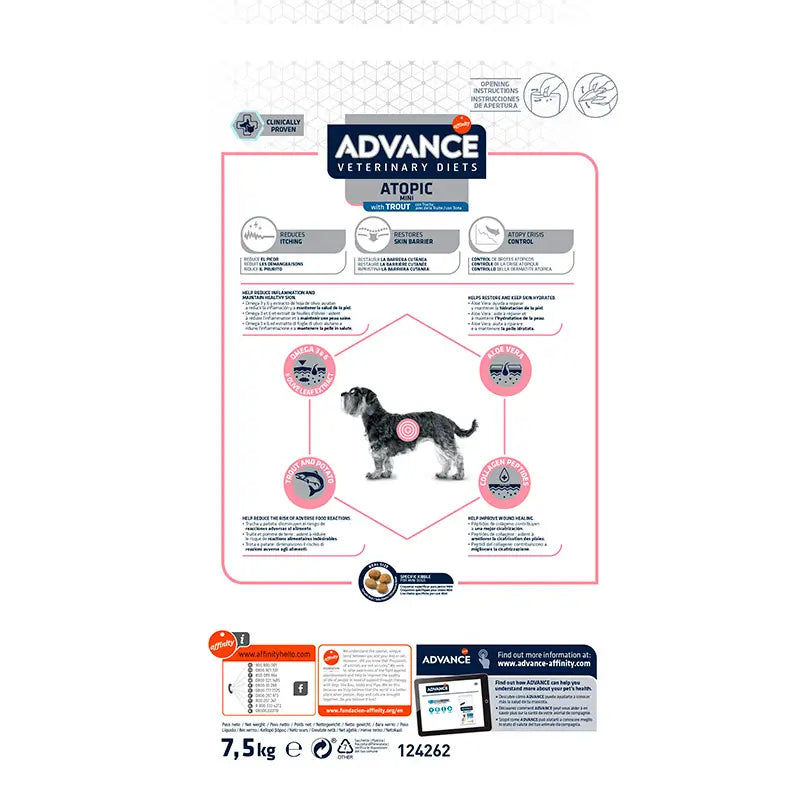 Advance Vet Canine Adult Atopic Mini 1,5kg, nourriture pour chiens