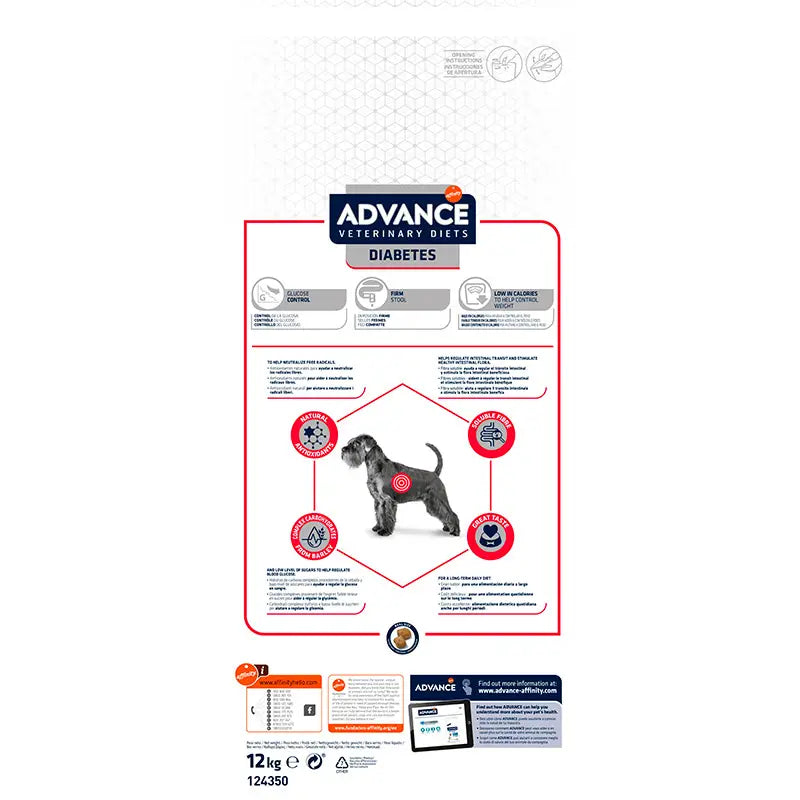 Advance Vet Canine Adult Diabetes Colitis 12Kg, nourriture pour chiens