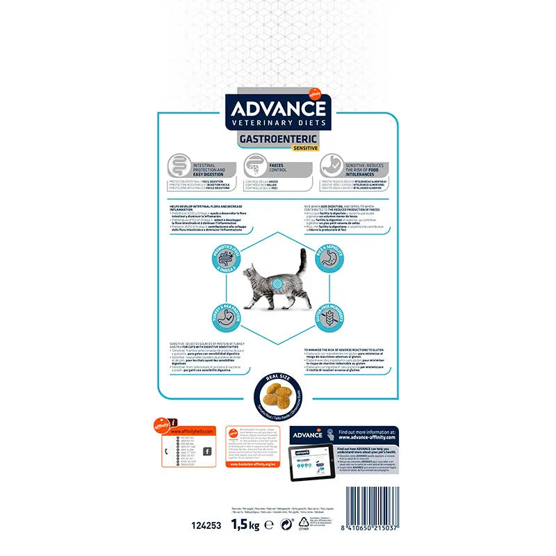Advance Vet Feline Adult Gastro Sensitive 1,5Kg, nourriture pour chats