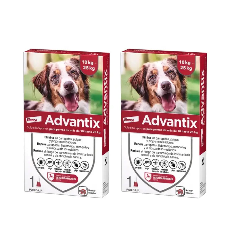 Pipette mono Advantix, 2,5 Ml 10-25Kg, 2 unités