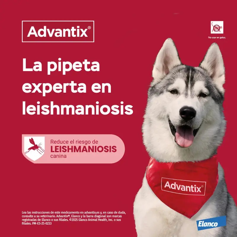 Pipettes antiparasitaires Advantix pour chiens de 4 à 10 kg, 8 unités x 1 ml