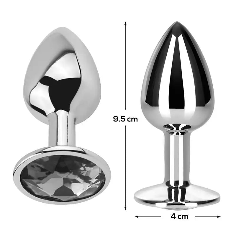 Afterdark Anal Plug With Jewel Colour White Diamond Size L Aluminium