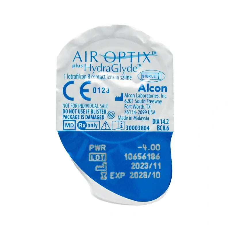 Air Optix Plus Hydraglade Lentilles de contact sphériques mensuelles, 3 unités