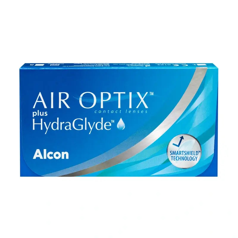 Air Optix Plus Hydraglade Lentilles de contact mensuelles sphériques, 6 unités