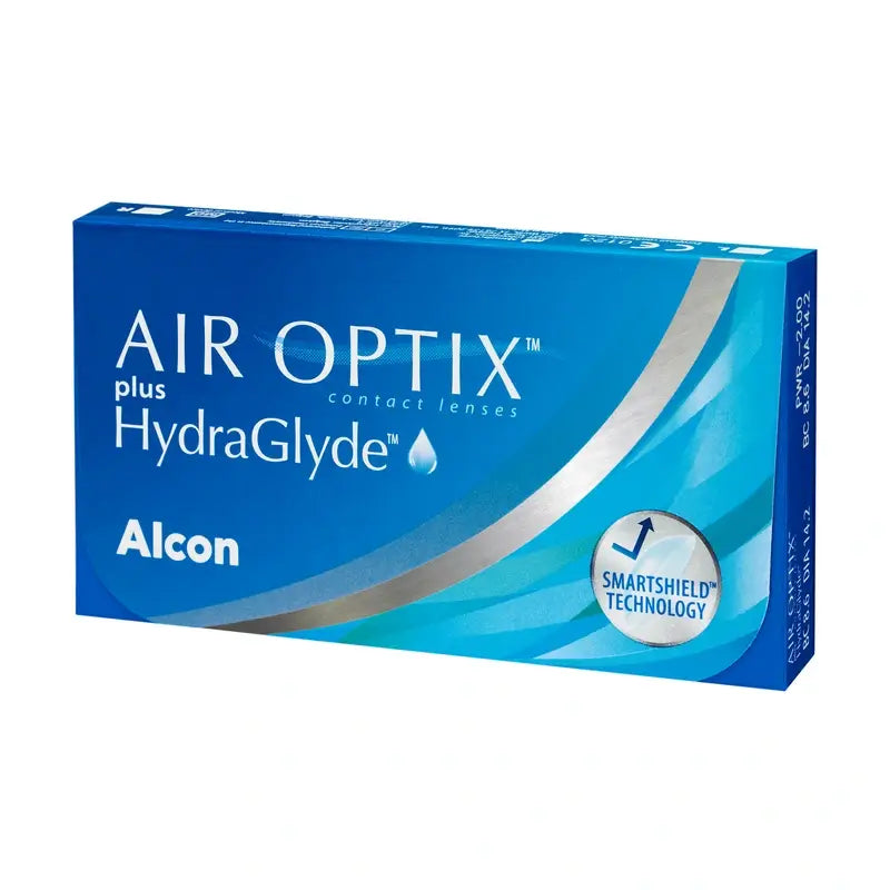 Air Optix Plus Hydraglade Lentilles de contact mensuelles sphériques, 6 unités