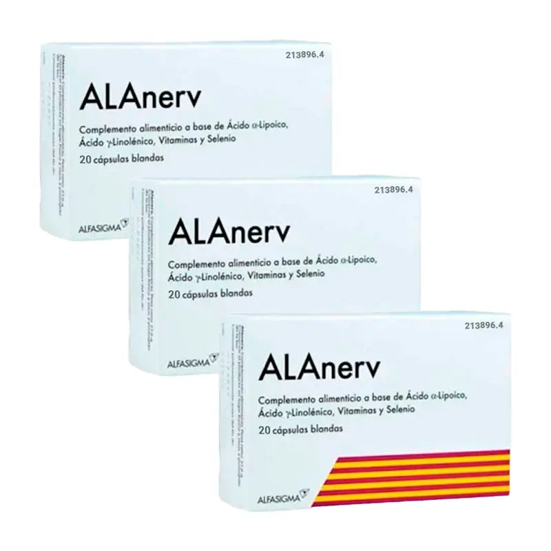 Alanerv Pack Complément alimentaire, 3 x 20 softgels
