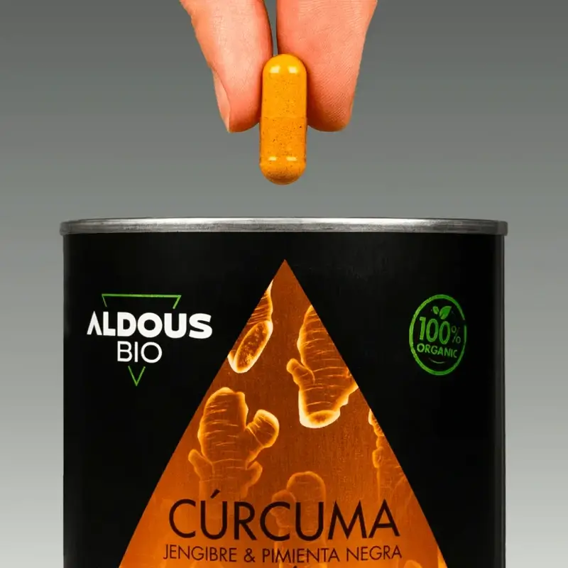 Aldous Bio Curcuma Au Gingembre Et Poivre Noir Avec Probiotiques, 2X250 Capsules