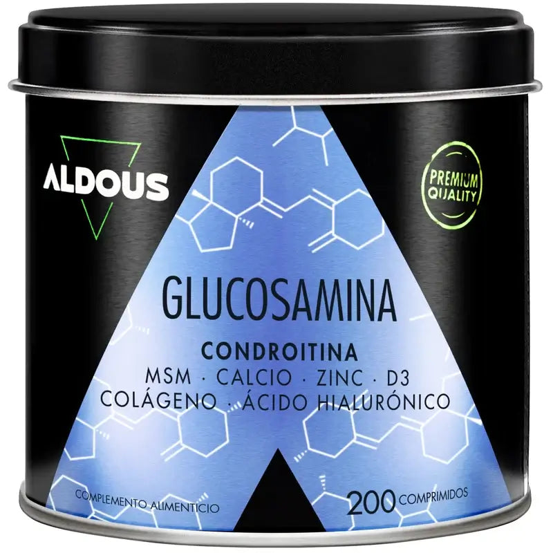 Aldous Bio Glucosamine, Chondroïtine, Msm, Collagène, Acide Hyaluronique, Zinc, Calcium & Vitamine D3 , 200 comprimés