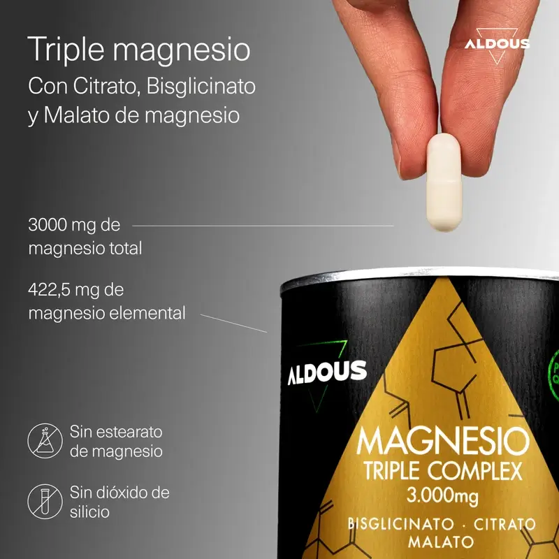 Aldous Bio Complexe Magnésium Triple 3000Mg, 200 gélules