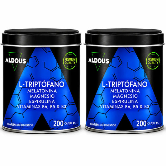 Aldous Labs L-Tryptophane Premium Mélatonine 1,78 Mg Magnésium, 200 gélules végétales, pack 2