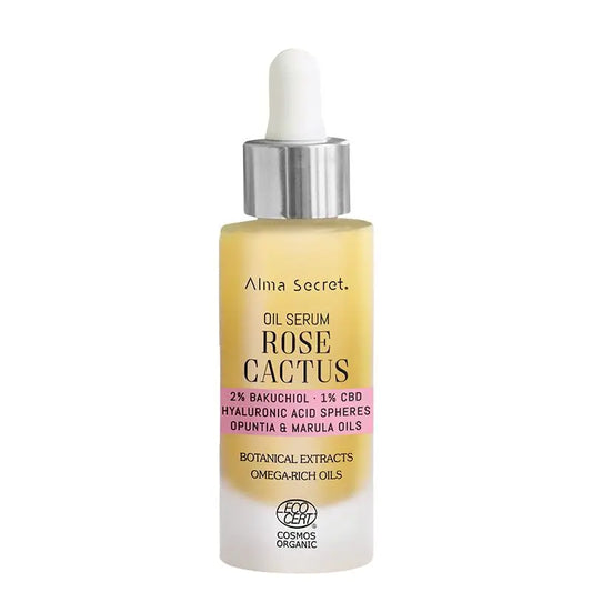 Alma Secret Sérum-Huile de cactus rose avec 2% de Bakuchiol, 1% de Cbd et A. Hyaluronic A.