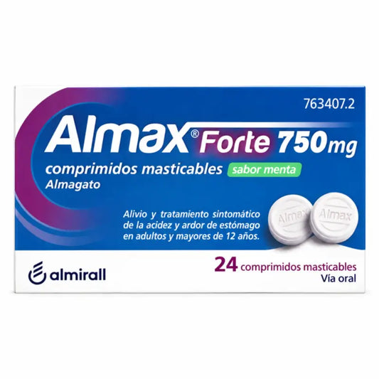 Almax 750 mg arôme menthe poivrée, 24 comprimés à croquer