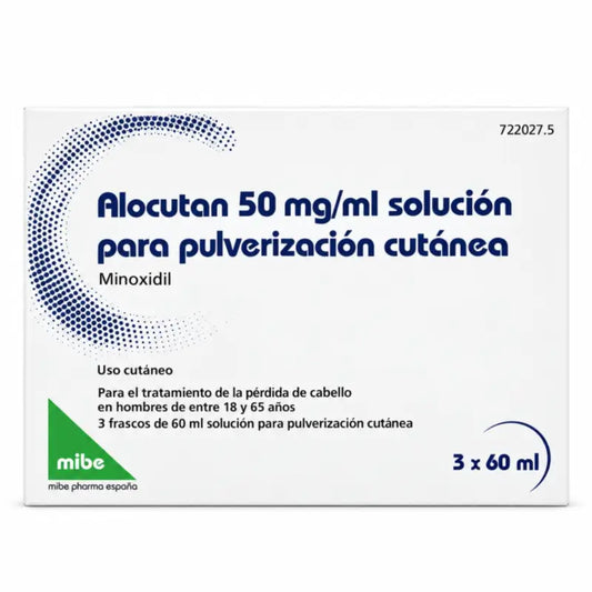 Alocutan 50 mg/ml Minoxidil Skin Spray Solution 3 Flacons, 60 ml