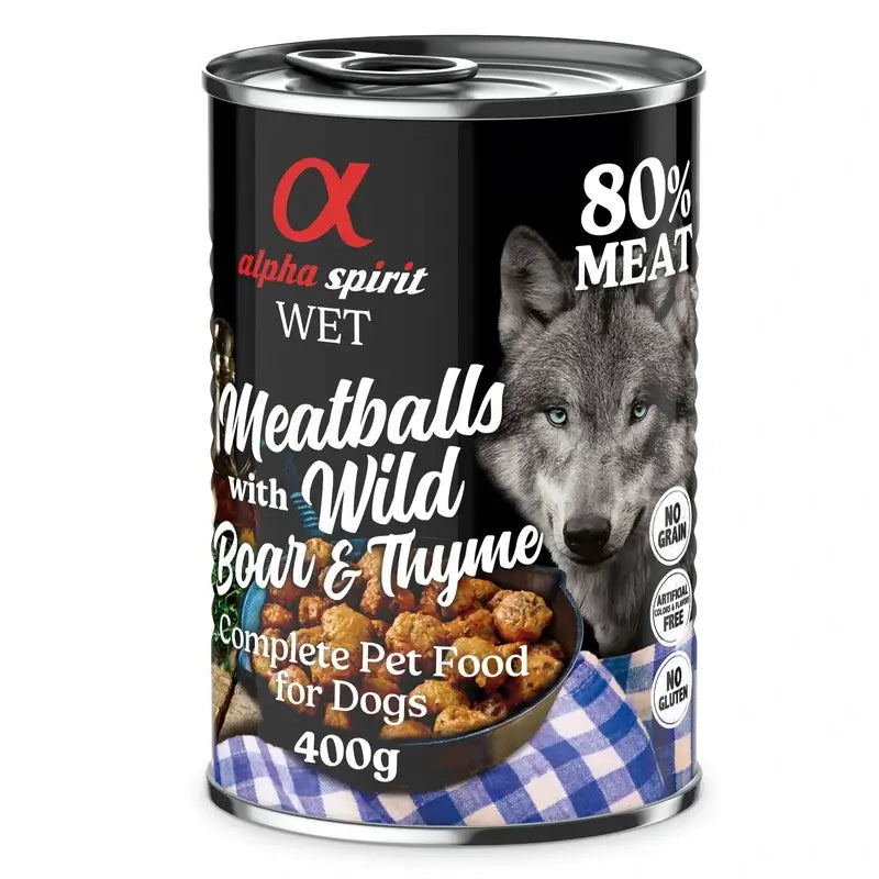 Alpha Spirit Boulettes Canines Jabali Thym 6X400Gr