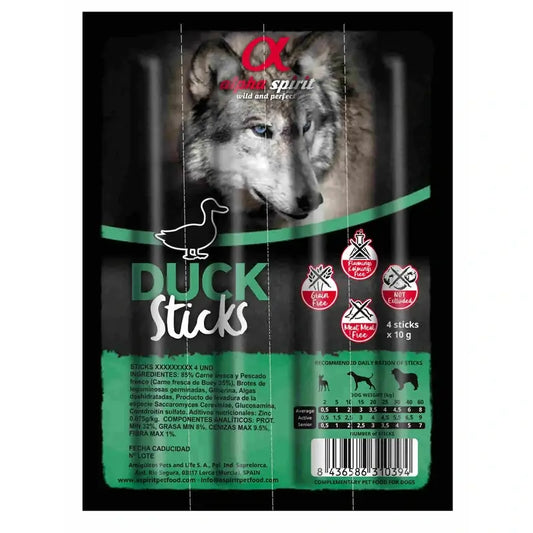 Alpha Spirit Canine Duck Sticks 16X4Portions