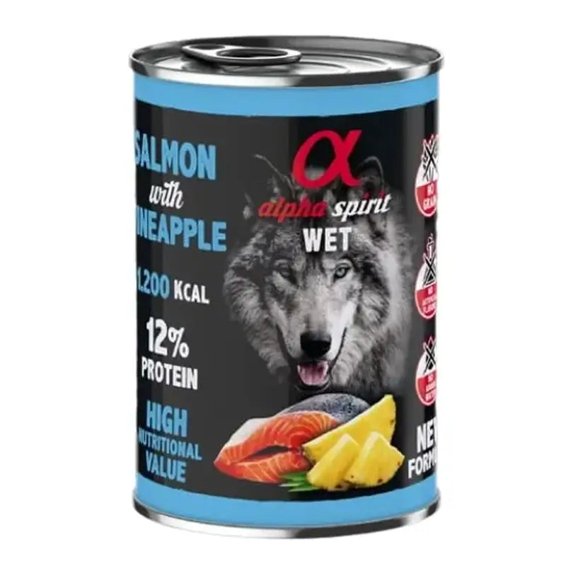 Alpha Spirit Canine Saumon Avec Ananas Boîte 6X400Gr
