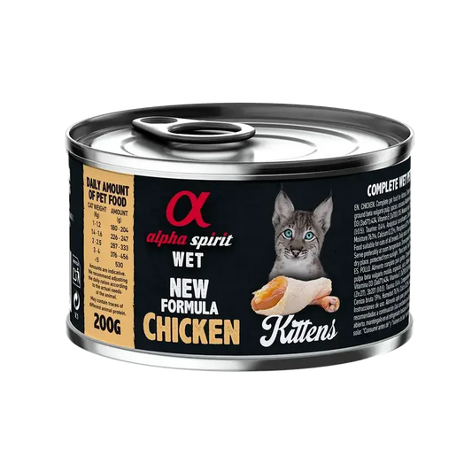 Alpha Spirit Feline Kitten Chicken Canned Box 6X200Gr