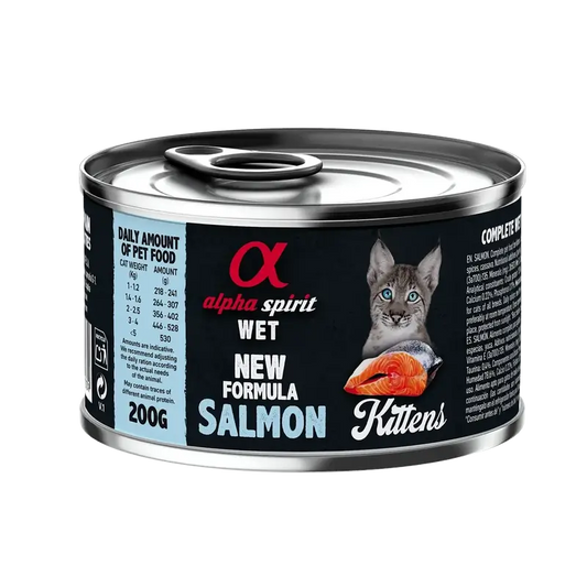 Alpha Spirit Feline Kitten Salmon Can Box 6X200Gr