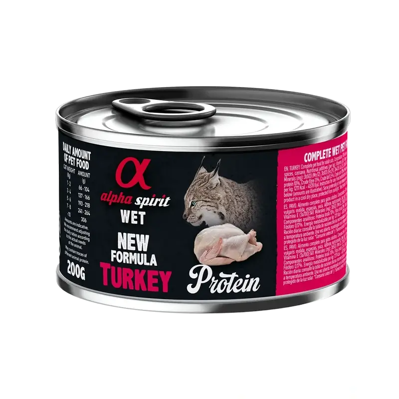 Alpha Spirit Feline Turkey Canned Box 6X200Gr