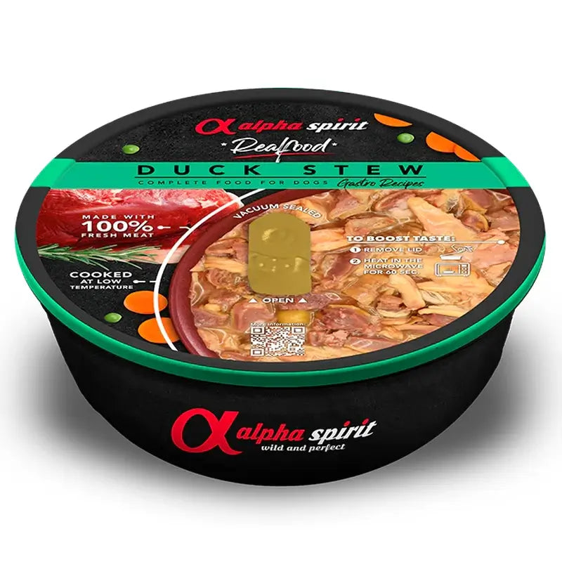 Alpha Spirit Canine Realfood Duck Stew, 9 x 280 g