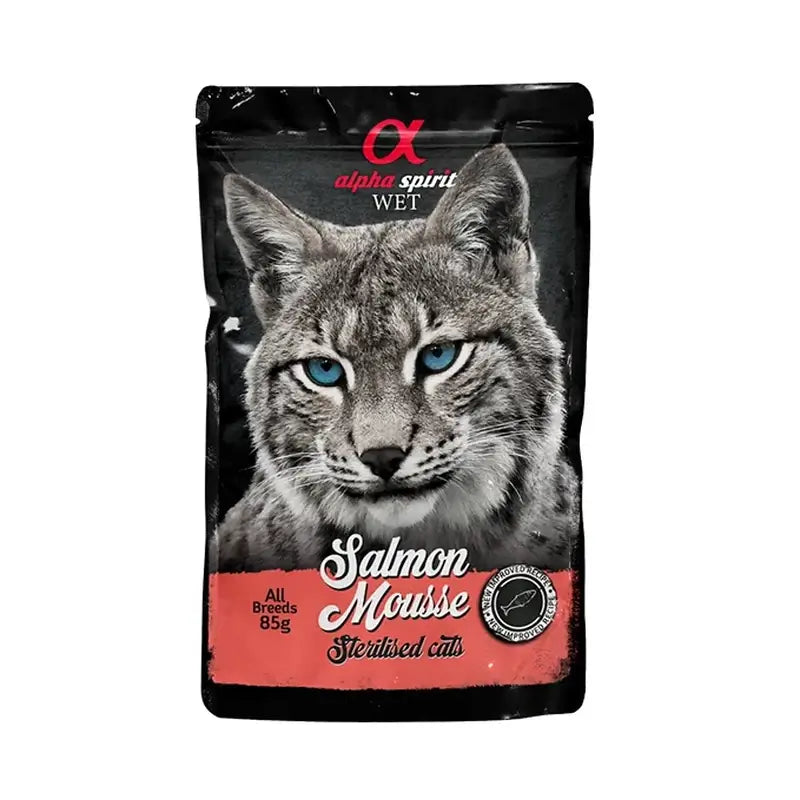 Alpha Spirit Feline Salmon Mousse for Neutered Cats, 24 x 85 g