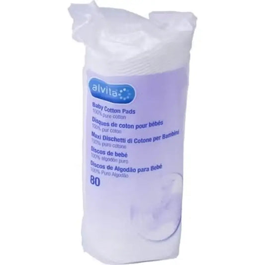Alvita Lingettes en coton pour bébés, 80 pcs.