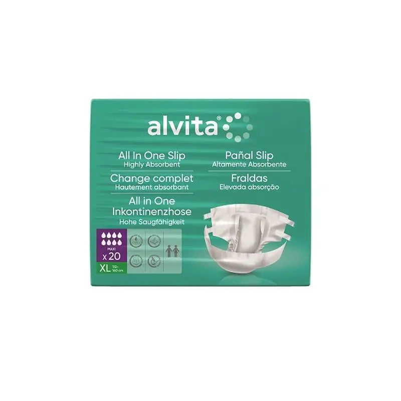 Alvita Diaper Slip Maxi Size Xl, 20 Units