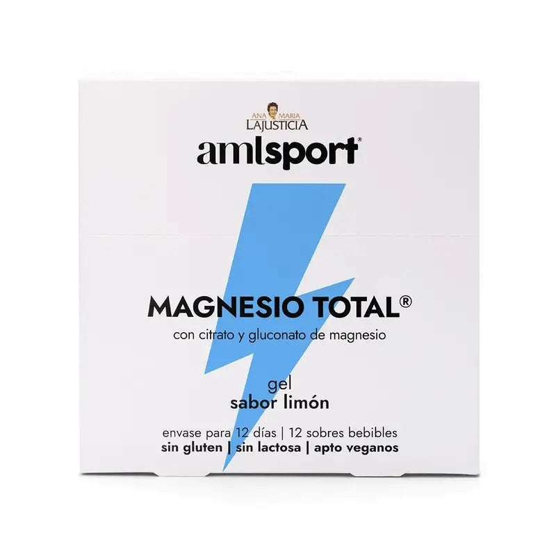 AML SPORT Magnésium Total gel goût citron, 12 sachets de 20 ml