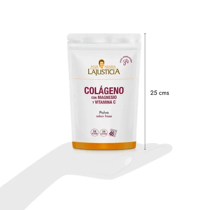 Ana Maria Lajusticia Collagen With Magnesium + Vit.C Strawberry Flavour Doypack , 3x350 grams