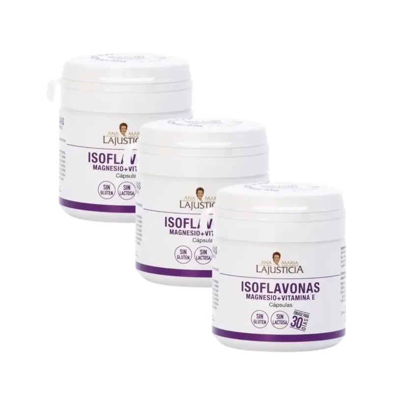 Ana Maria Lajusticia Isoflavones avec Magnésium + Vitamine E, 3x30 gélules